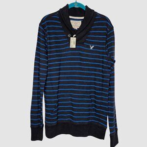 NWT Mens American Eagle V neck eagle crested long sleeve sweatshirt size small